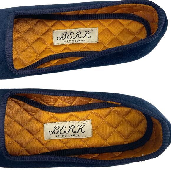 BERK Blue Velvet Embroidered CROWN “G” Loafers Slippers - UK 6 / US 8.5 - Picture 3 of 7